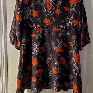 Madewell Silk Ruffle-Waist Dress